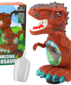 Rudas šokantis dinozauras su dūmais