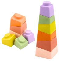 Sensorinės guminės edukacinės kaladėlės – bokštas