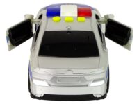 Sidabrinis policijos automobilis su šviesomis ir garsais