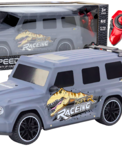 Sportinis automobilis su dinozauru 1:10 pilkas