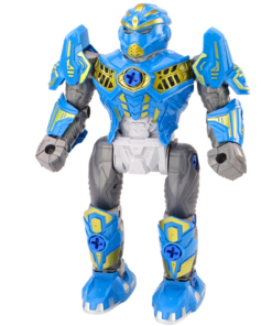 Surenkamas robotas su grąžtu mėlynas