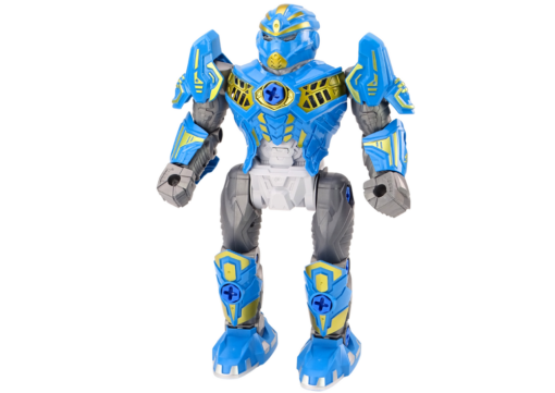 Surenkamas robotas su grąžtu mėlynas