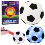 Šviečiantis minkštas guminis futbolo kamuolys vaikams
