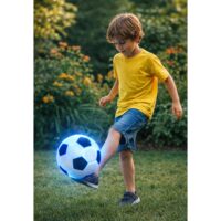 Šviečiantis minkštas guminis futbolo kamuolys vaikams
