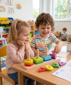 TOOKY TOY formų rūšiuoklis su spalvingomis Montessori kaladėlėmis