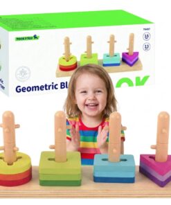 TOOKY TOY formų rūšiuoklis su spalvingomis Montessori kaladėlėmis