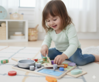 TOOKY TOY puidust k&ouml;&ouml;k aksessuaaridega - v&auml;ike kokakomplekt