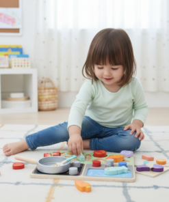 TOOKY TOY medinė virtuvė su priedais – mažojo šefo rinkinys