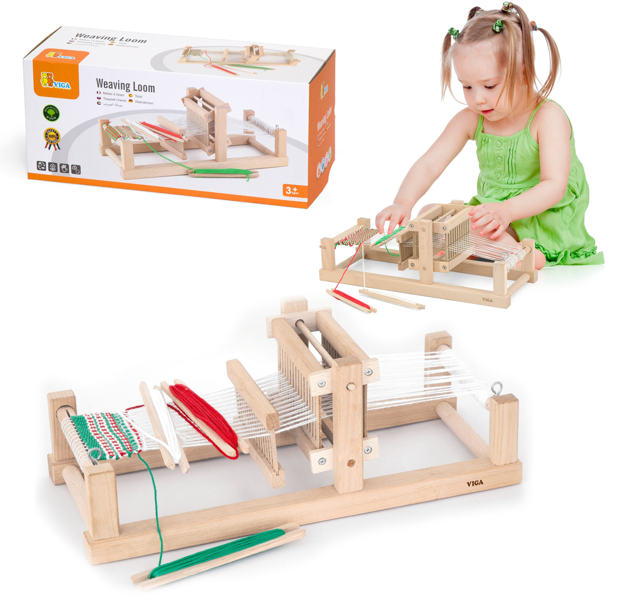 VIGA audimo staklės – medinis audimo dirbtuvėlių rinkinys VIGA audimo staklės – medinis audimo dirbtuvėlių rinkinys