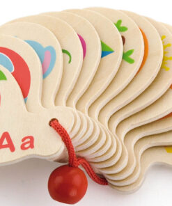 VIGA medinė Montessori abėcėlės ir anglų kalbos mokymosi knygelė