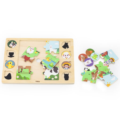 VIGA medinė dėlionė „Atspėk šešėlį“ – ūkio dėlionė