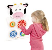VIGA medinė manipuliacinė lenta „Karvė“ Montessori