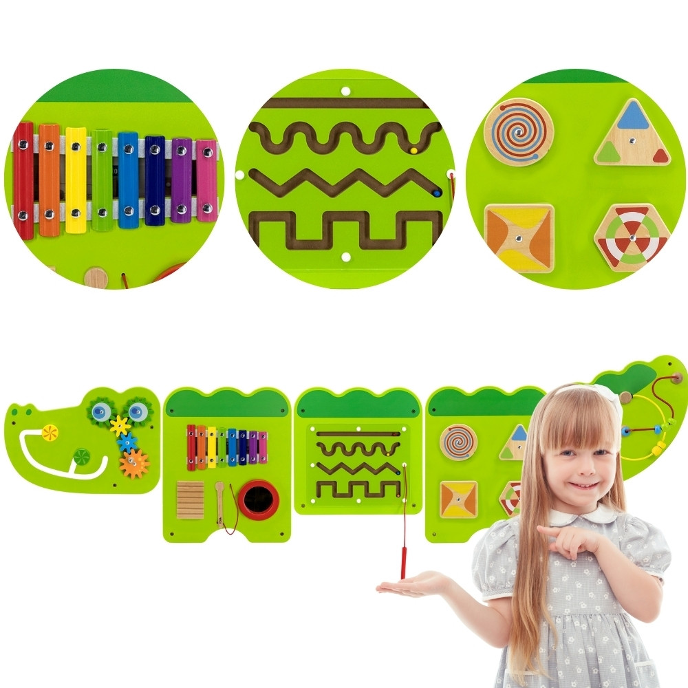 VIGA puidust manipuleeriv sensoorne laud "Krokodill" Montessori