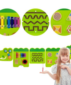VIGA medinė manipuliacinė sensorinė lenta „Krokodilas“ Montessori