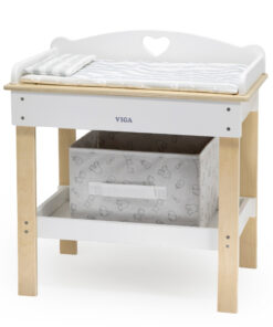 VIGA medinis 2-in-1 lėlių pervystymo stalas ir vonelė