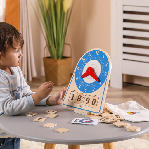 VIGA medinis Montessori laikrodis – mokymasis pažinti laiką