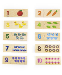 VIGA medinis dėlionių rinkinys „Suderink skaičius“ – Montessori dėlionė
