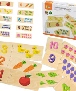 VIGA medinis dėlionių rinkinys „Suderink skaičius“ – Montessori dėlionė