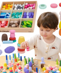 VIGA „Nature Treasures“ medinės kaladėlės – Montessori dėlionė