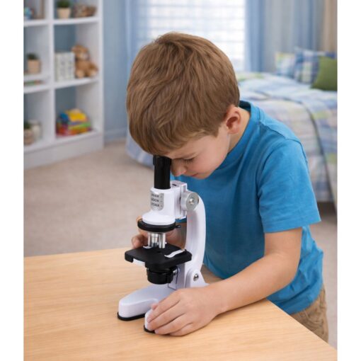 Vaikiškas mikroskopas su 1200× priartinimu ir laboratoriniu rinkiniu