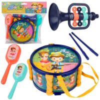 Vaikiškų muzikos instrumentų rinkinys spalvotas