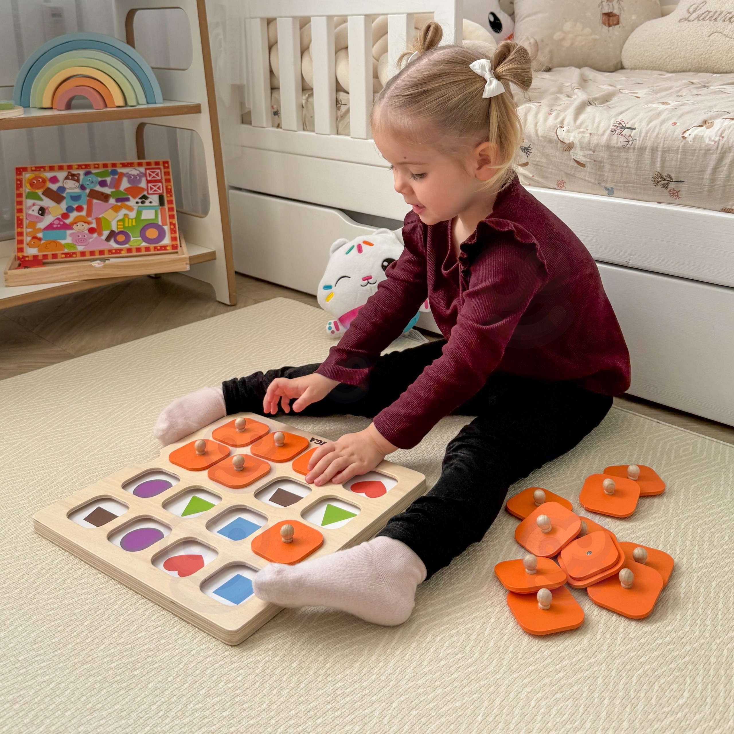 Viga m&auml;lum&auml;ng "M&auml;lu - Arva &auml;ra pildid" - 10 Montessori kaarti.