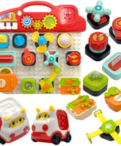 WOOPIE BABY Montessori manipuliacinė lenta – spalvingas veiklų skydelis