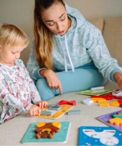 WOOPIE GREEN medinės dėlionės kaladėlės „Gyvūnai“ Montessori