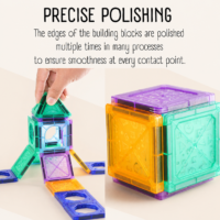 „WOOPIE“ magnetinių 3D konstrukcinių kaladėlių edukacinis rinkinys – pilis ir transporto priemonės (110 vnt.) - Image 3