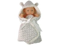 „Cute Baby“ lėlė su pilku kokonėliu ir kaspinu – 24 cm