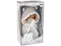 „Cute Baby“ lėlė su pilku kokonėliu ir kaspinu – 24 cm