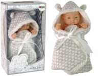 „Cute Baby“ lėlė su pilku kokonėliu ir kaspinu – 24 cm
