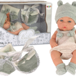 „Sweet Baby“ lėlė su megztuku ir kepuryte – žalia