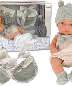 „Sweet Baby“ lėlė su megztuku ir kepuryte – žalia