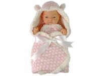 „Sweet Baby“ pupelės tipo lėlė su rožiniu kokonėliu ir kaspinėliu – 24 cm