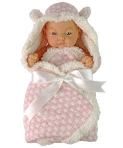 „Sweet Baby“ pupelės tipo lėlė su rožiniu kokonėliu ir kaspinėliu – 24 cm
