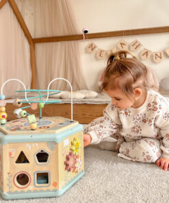 „TOOKY TOY“ interaktyvi medinė Montessori šešiakampė atidaroma dėžė
