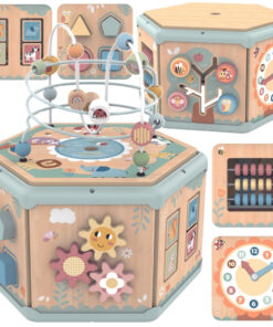 „TOOKY TOY“ interaktyvi medinė Montessori šešiakampė atidaroma dėžė