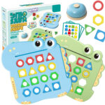 „WOOPIE“ Montessori dinozaurų dėlionė – formų derinimo lavinamasis žaidimas