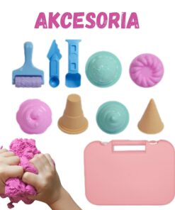 „WOOPIE“ kinetinio smėlio rinkinys „Ledai lagamine“ 1 kg + priedai