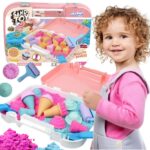 „WOOPIE“ kinetinio smėlio rinkinys „Ledai lagamine“ 1 kg + priedai