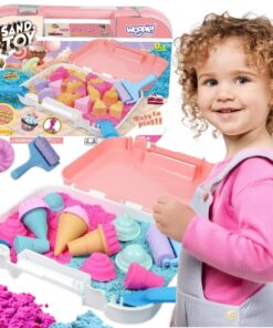 „WOOPIE“ kinetinio smėlio rinkinys „Ledai lagamine“ 1 kg + priedai