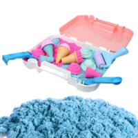 „WOOPIE“ kinetinio smėlio rinkinys „Ledai lagamine“ 1 kg + priedai
