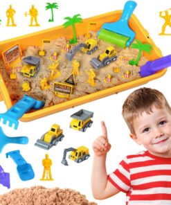 „WOOPIE“ kinetinio smėlio rinkinys „Statybų aikštelė lagamine“ su transporto priemonėmis