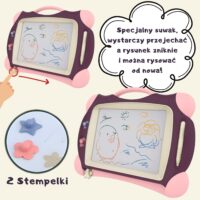„WOOPIE“ magnetinė spalvinimo lenta su žymekliu + 2 violetiniai antspaudai