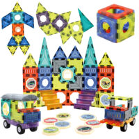 „WOOPIE“ magnetinių 3D kaladėlių rinkinys – pilis ir transporto priemonės (71 vnt.)