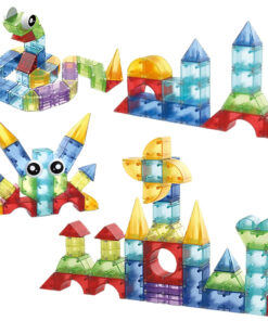 „WOOPIE“ magnetinių 3D kubų konstravimo edukacinis rinkinys (63 vnt.)