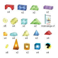 „WOOPIE“ magnetinių 3D kubų konstravimo edukacinis rinkinys (63 vnt.)
