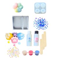 28 dalių DIY kačiuko letenėlės squishy rinkinys