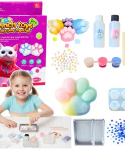 28 dalių DIY kačiuko letenėlės squishy rinkinys